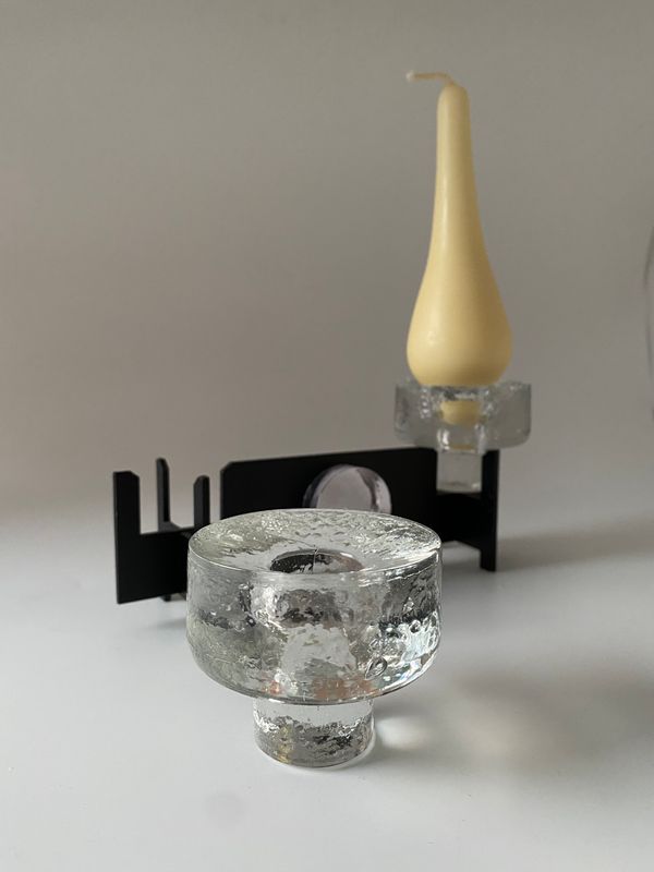 Telysholder i glass og metall 