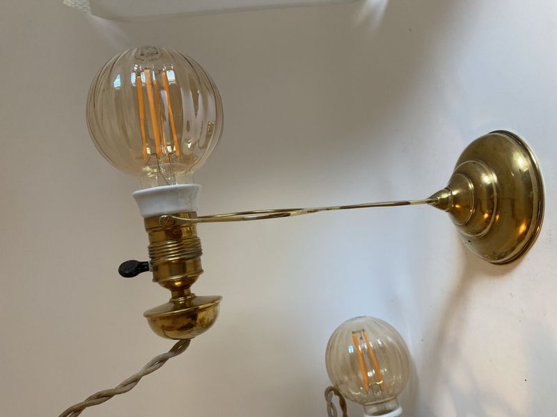 Antikk messinglampe 