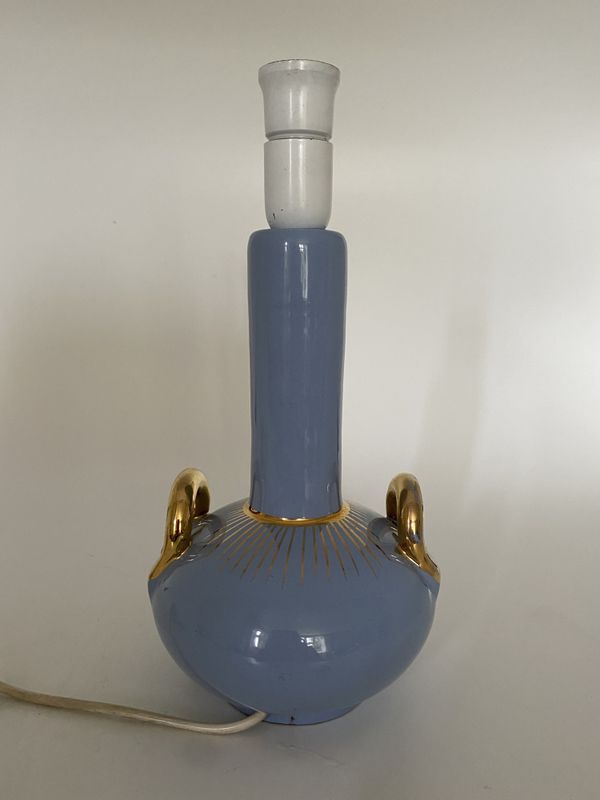 Lyseblå liten bordlampe Graveren 