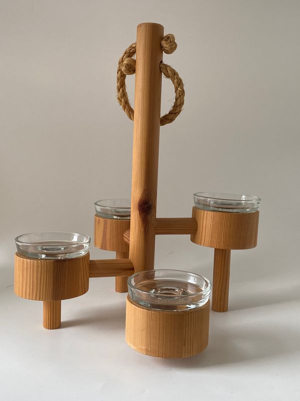 Lysestake i furu og glass Johan Gulbrandsrød 