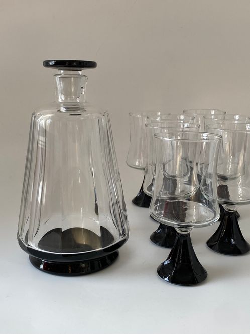 Hovedbilde Karaffel og  7 glass Simon Gate Orrefors 