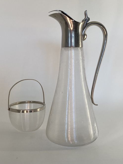 Hovedbilde Antikk vinmugge i glass og metall