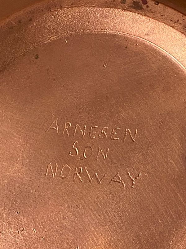 Emaljert kobberskål  Arnesen Son 
